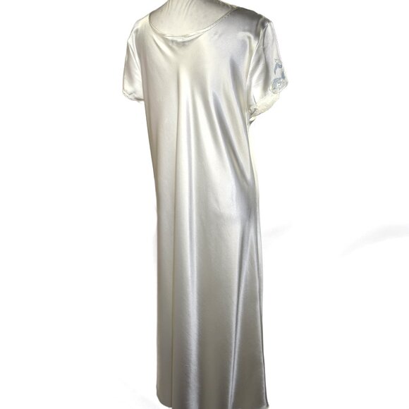 Natori Classics Bridal White Blue Lace Long Gown Robe Peignoir Set, Size… - Picture 8 of 10